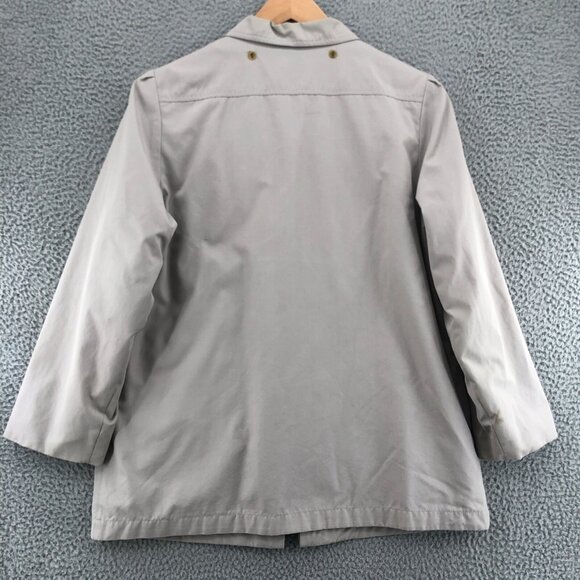 London Fog Coat Womens 12 Ivory Weathergear Zip Up Insulated Outerwear Pleated* - Picture 3 of 15